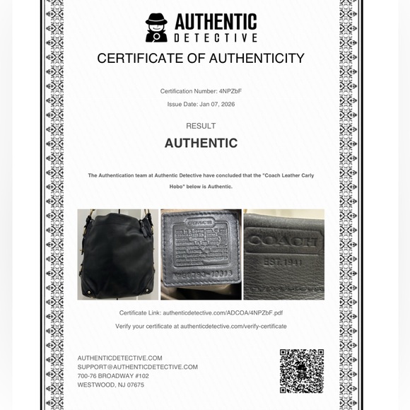 Coach Carly Hobo Bag in Black Leather with Gold Hardware & Turnlocks - Picture 17 of 17